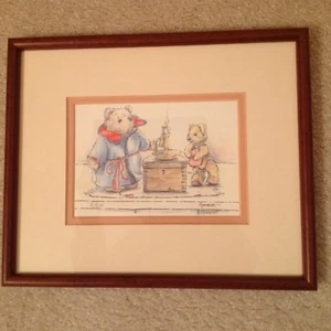 Original signiertes Limited Edition Bären Aquarell der britischen Künstlerin Ann Stott - Bild 1 von 5