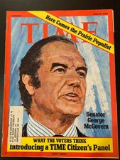 TIME MAGAZINE 1972 May 8 - Senator George McGovern / Prairie Populist