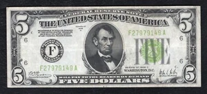 FR. 1953-F 1928-C $5 LIGHT GREEN SEAL FRN FEDERAL RESERVE NOTE ATLANTA, GA VF+ - Picture 1 of 2