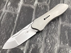 Twosun Folding Knife 14C28N Titanium Handle Big Folder knife TS567-14C28N-Sand - Picture 1 of 11