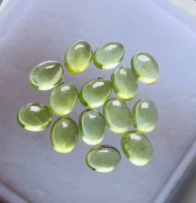 5x7mm Natural Peridot Oval Cabochon 13.95carat Good Quality Loose Gemstone. - Image 1 of 4