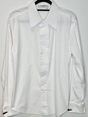 CAMISA ESMOQUIN YVES SAINT LAURENT RIVE GAUCHE BLANCA CON VOLANTES*PUÑO MONOGRAMA*M Foto 1 de 4