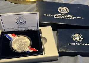 2002 U.S. Military Academy Bicentennial Commemorative Uncirculated Silver 1 USD - Picture 1 of 4