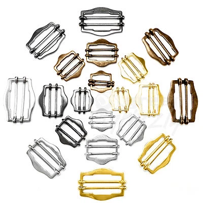 Metal sliding bar adjuster buckles - 1" (24mm), 1 1/4" (29mm), 1 1/2" (40mm) - Image 1 of 3
