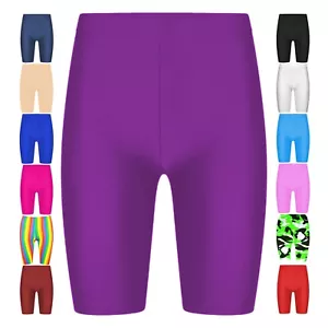 Girls Cycling Shorts Stretchy Dance Gymnastics Sports School Summer Camo Rainbow - Picture 1 of 40