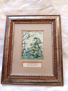 Authentic M.I. Hummel "Her Happy Pastime"  10 X 12 Matted and Framed 1981 W. Ger - Picture 1 of 4