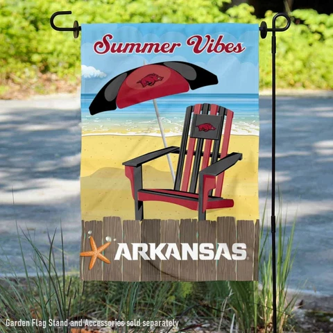 Arkansas Razorbacks Summer Season Vibes Garden Flag and Yard Banner Cover