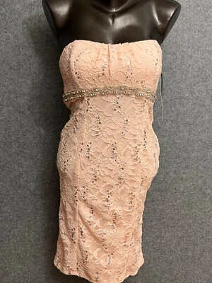 My Michelle Sweetheart Strapless Formal Dress Girls Size 7 Pink Jeweled Zip NWT - Image 1 of 4
