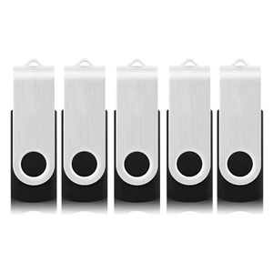 GoRAM 1GB USB 2.0 Flash Thumb Pen Drive Metallic Swivel Design (5 Pack) - Picture 1 of 3