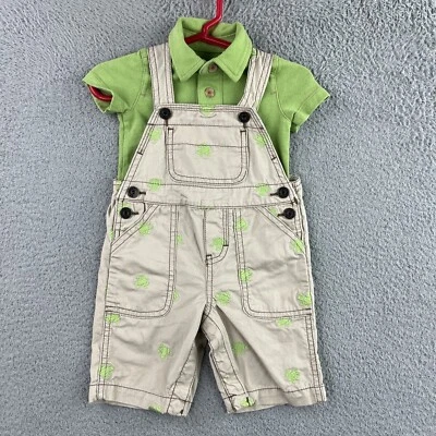 Genuine Baby Oshkosh Overalls Baby 3 Months All Over Frog Print Lightweight - Image 1 of 4