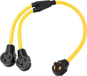 ONETAK NEMA 14-30P to 2 Outlet 14-30R Y Splitter STW 3 Feet 120V/240V 30 Amp ... - Picture 1 of 7