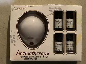 AROMATHERAPY PORTABLE DIFFUSER WITH 4-ESSENTIAL OILS - Picture 1 of 6