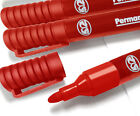12 x Red Large Permanent Marker Pens 2 mm Bullet Tip Quick Dry Ink for Ceramic