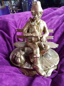 ANTIKE GROSSE MESSING STATUE - Bild 1 von 8