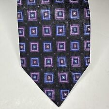 JZ Richards Silk Tie Boulder CO Blue & Purple Geometric Square USA Made