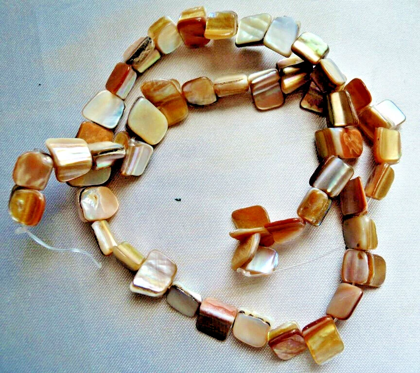 45 - 48  Muschelperlen Perlmuttsplitter Nugget ca 8mm  Beige Naturfarben   # 284 - Bild 1 von 2