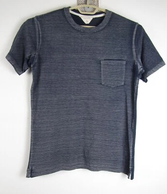 Camiseta rag & bone para hombre talla pequeña azul marino algodón estampado rayas bolsillo frontal Foto 1 de 3