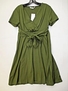 Ekouaer Maternity Nursing Dress Tie Front Pregnancy Gown for Baby Shower Casual - Picture 1 of 5