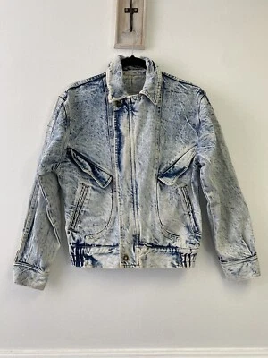 VINTAGE LOGISTIX TOO Girls Acid Wash Denim Jacket Sz L 16 18 - Image 1 of 4