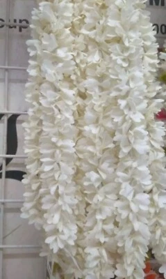 GHIRNI 1 OFF WHITE HANDMADE JASMIN GAJRA MOGRA FLORAL HAIR BUN STYLE BRIDE WEDDING 30CM