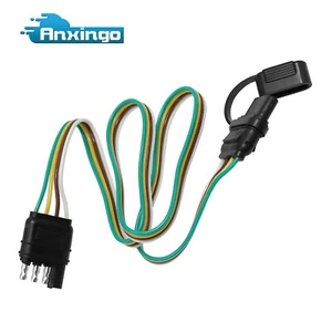 32'' 4Pin Plug Trailer Light Wiring Harness Extension 18 AWG Flat Wire Connector - Picture 1 of 8