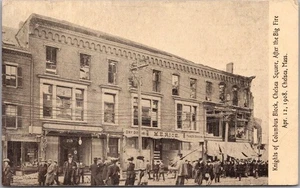 1908 CHELSEA Mass. Postcard "Knights of Columbus Block, After the Big Fire" - Picture 1 of 2