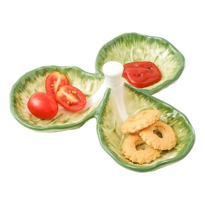 Divided Serving Trays For Party With Handle, 3 Section Serving Dish, Relish T... - Image 1 of 4