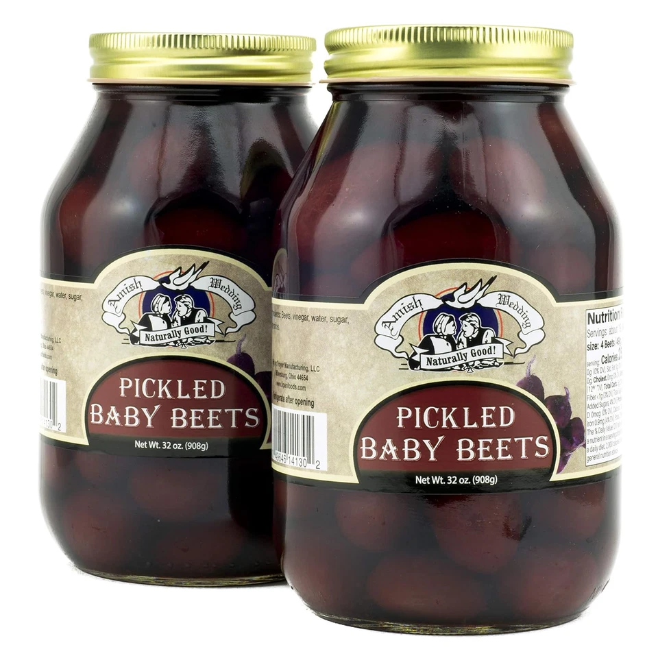 Amish Wedding Foods Pickled Baby Red Beets 32oz Quart