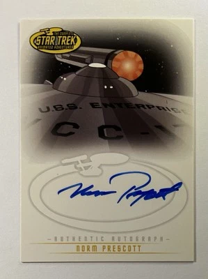 Tarjeta autografiada de Prescott 2003 Rittenhouse Star Trek TOS animada norma A10 Foto 1 de 2