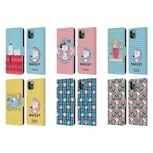OFFICIAL PEANUTS SNOOPY DECO DREAMS LEATHER BOOK CASE FOR APPLE iPHONE PHONES - Picture 1 of 12
