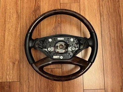 OEM 2010-2014 Mercedes-Benz W221 S400 S550 CL550 Black Dark Wood Steering Wheel - Bild 1 von 4