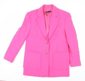 Blazer rosa para mujer Zara, talla 8, solapa de muesca, dos botones - Imagen 1 de 12