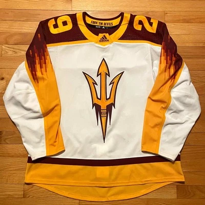 Camiseta deportiva de hockey Digiflame usada en juegos Adidas MiC de Arizona State NCAA talla 56 Gordon Foto 1 de 4