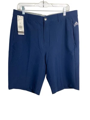 "Pantalones cortos de golf Adidas para hombre talla 34 azul marino rendimiento 3 rayas logotipo entrepierna de 10"" nuevos con etiquetas" Foto 1 de 4