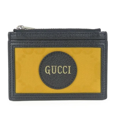 Estuche para monedas GUCCI USADO 625583 Off the grid cuero amarillo negro estuche para tarjetas Foto 1 de 4
