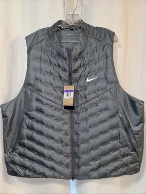 Nike Running Therma-Fit ADV Size 3XL Full Zip-Up Gray Vest Mens FB7542-084 - Image 1 of 4