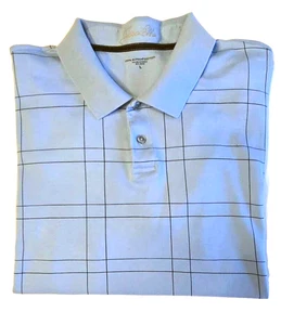 Tasso Elba Soft Supima Cotton Polo Shirt Large Blue Short Sleeve Golf Mens - Picture 1 of 5