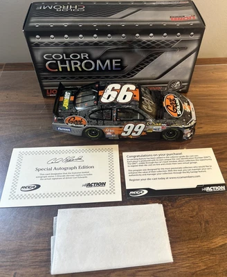Carl Edwards #99 Geek Squad 2012 Ford Fusion - Color Chrome Autographed Action - Image 1 of 4