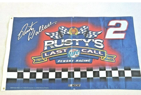 NASCAR RUSTY WALLACE LAST CALL MILLER LIGHT  FLAG 3' X 5' New E34 Cover