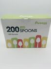 Pureegg Plastic Forks and Spoons - 200 Packs, 7&quot; Disposable Plastic Silverwar...