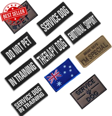 10 Pieces Service Dog Patches Ask to Do Not Pet Patch Vest Removable Tactical Pe - image 1 of 4