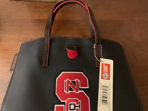 New NWT Alan Stuart Small Handbag Purse - NC State Wolfpack - Faux Leather Cover