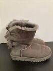 UGG Bailey Bow Corduroy Boots Womens 8 Gray Short 1094312