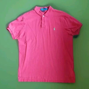 Polo Ralph Lauren Mens Polo Shirt Red Lime Green Classic Fit Size XL - Picture 1 of 4