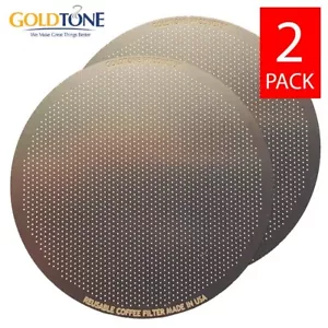 (2) GoldTone Reusable Disk Coffee Filter for Aeropress Coffee Espresso Maker USA - Picture 1 of 8