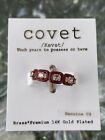 New Covet Women?S 14K Gold Plated Pink Stone Style Fashion Design Ring Size 7