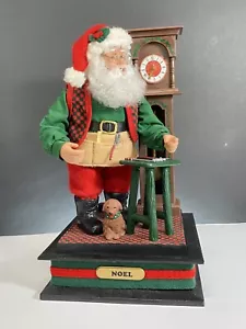 1993 Holiday Creations Animierte Musik Santa Standuhr, Hund, Werkzeuge CH2 - Bild 1 von 11