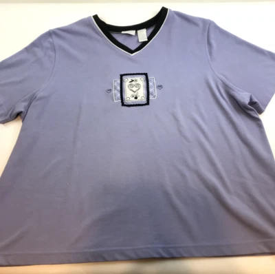 Top para mujer Koret K Wear talla 2X lavanda con bordados y apliques RARO DE COLECCIÓN Foto 1 de 4