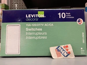 KEENeStore Single Pole Decora Light Switches in White (10-Pack) - Photo 1 sur 12