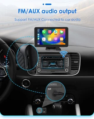 7"Portable Car Stereo Radio Wireless Apple Carplay/Android Auto GPS AUX/FM BT5.0 - Image 1 of 4